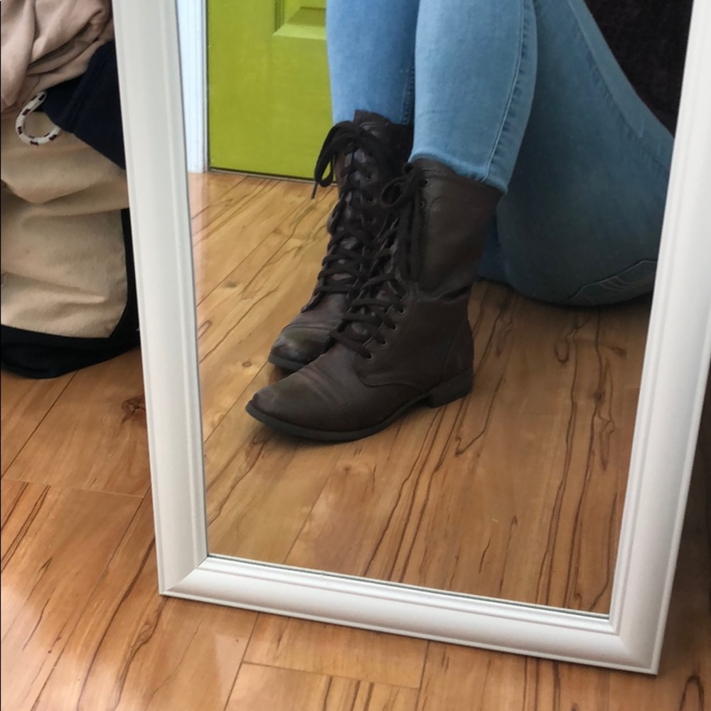 Dark Brown Lace Up Boots